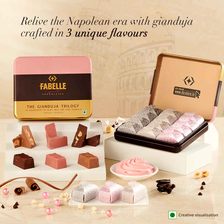 Fabelle Gianduja Trilogy- Assorted Luxury Handcrafted Chocolate Box Combo