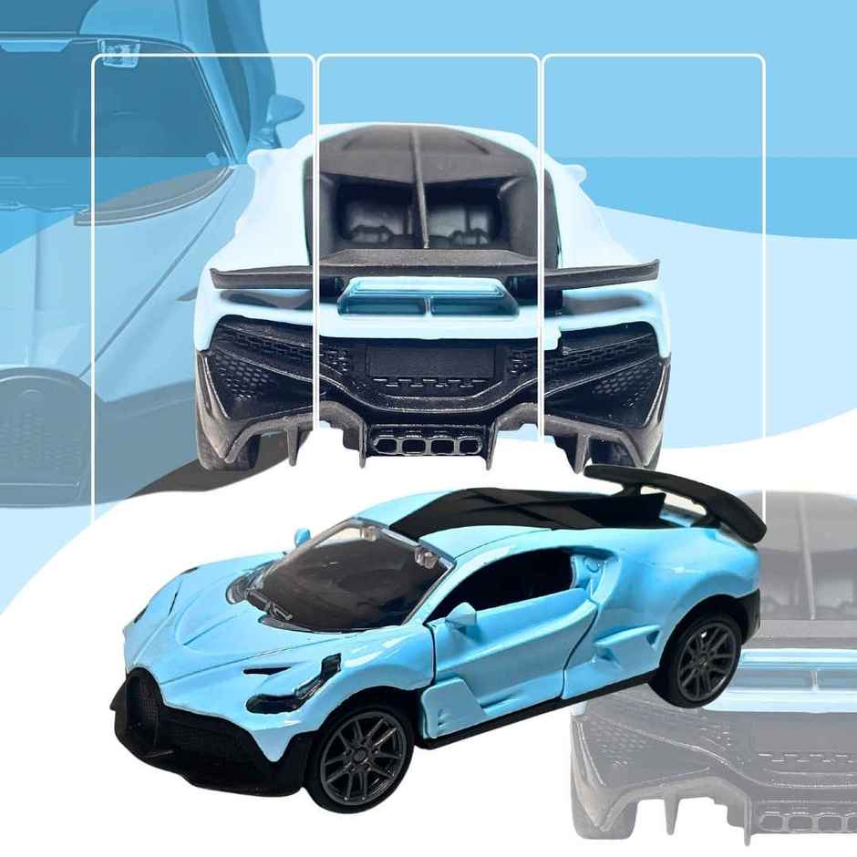 Apex Gripz 1:36 Metal Diecast SUV Pull Back Car Sky Blue | Openable Doors