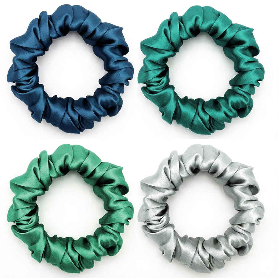 Gleva Satin Skinny Scrunchies | Anti-Hair Breakage | Slim Scrunchies