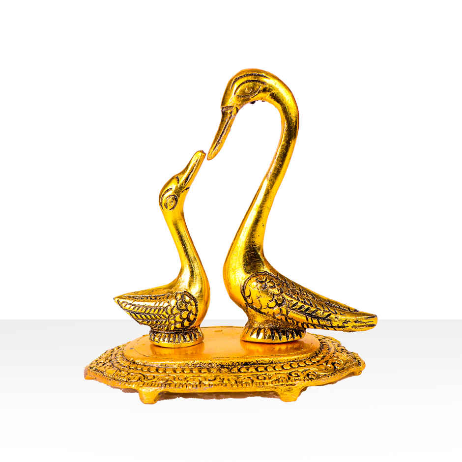 Devnidhii Swan Pair (Saaras) in Gold Polish Vastu Feng Shui
