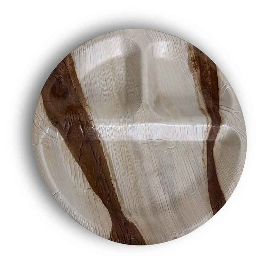Premium Areca Palm Leaf Partition Plate | 10 inch | 10 pcs | Envome