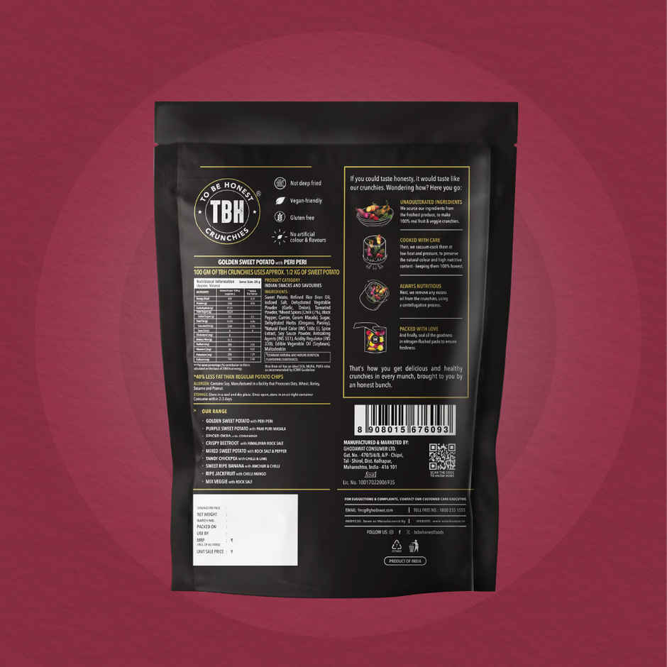 To Be Honest Golden Sweet Potato with Peri Peri