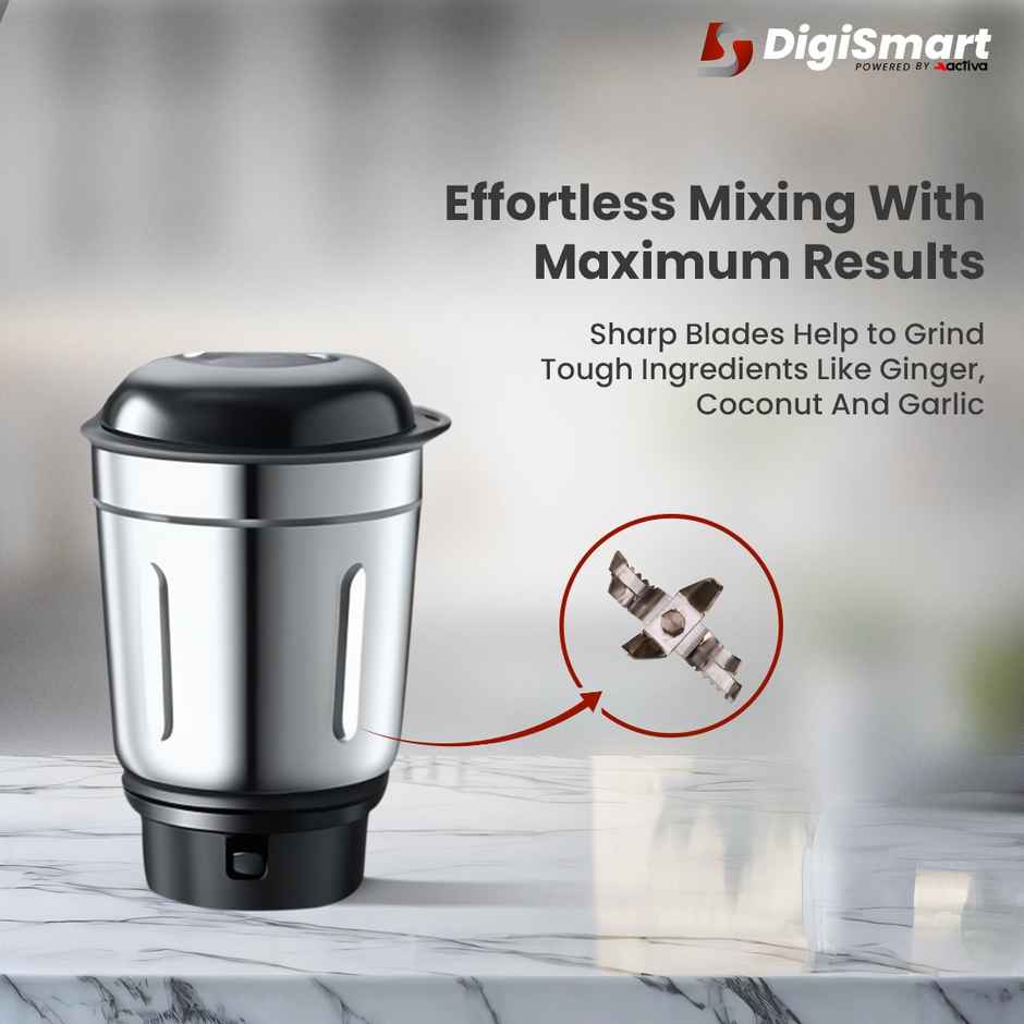 Digismart Kitchen Mate 750 Watt Mixer Grinder With 4 Jars Comes - Grey & Black