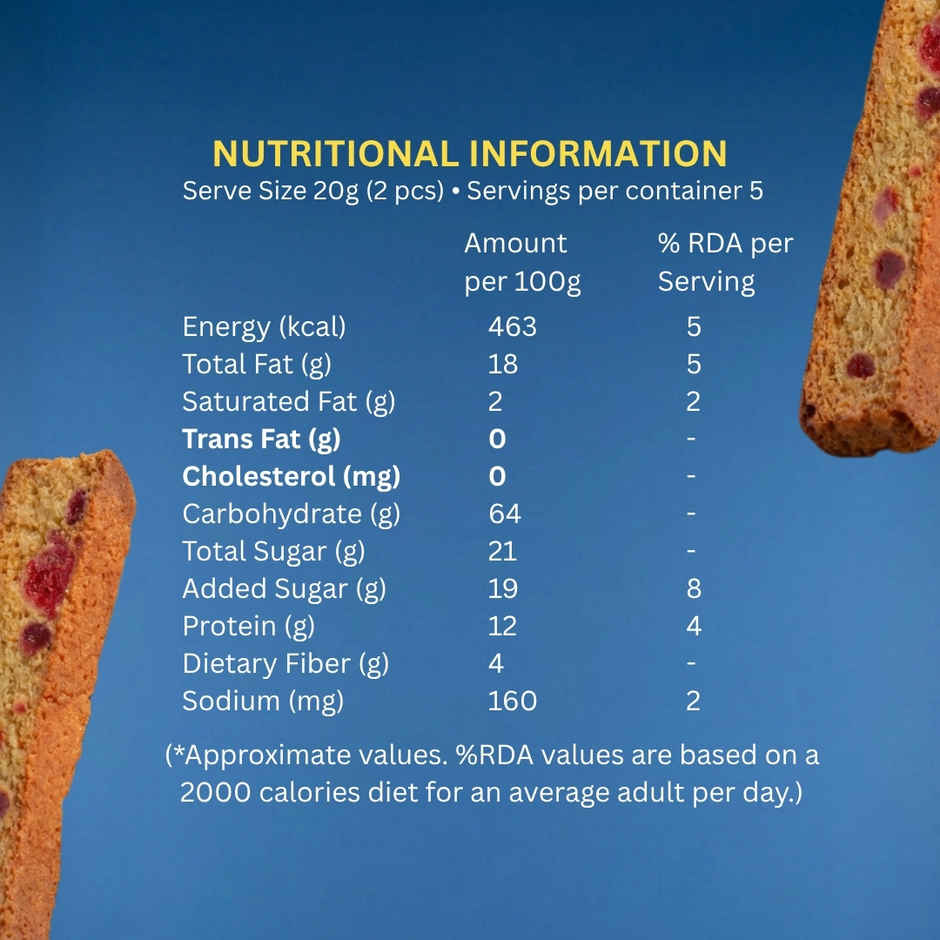 The Baker's Dozen Zero Maida Fruit Cake Rusk - High Protein