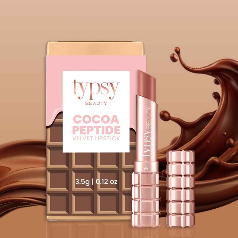 Typsy Beauty Cocoa Peptide Velvet Matte Lipstick Mocha Mauve Medium | Hydrating | Bullet Lipstick