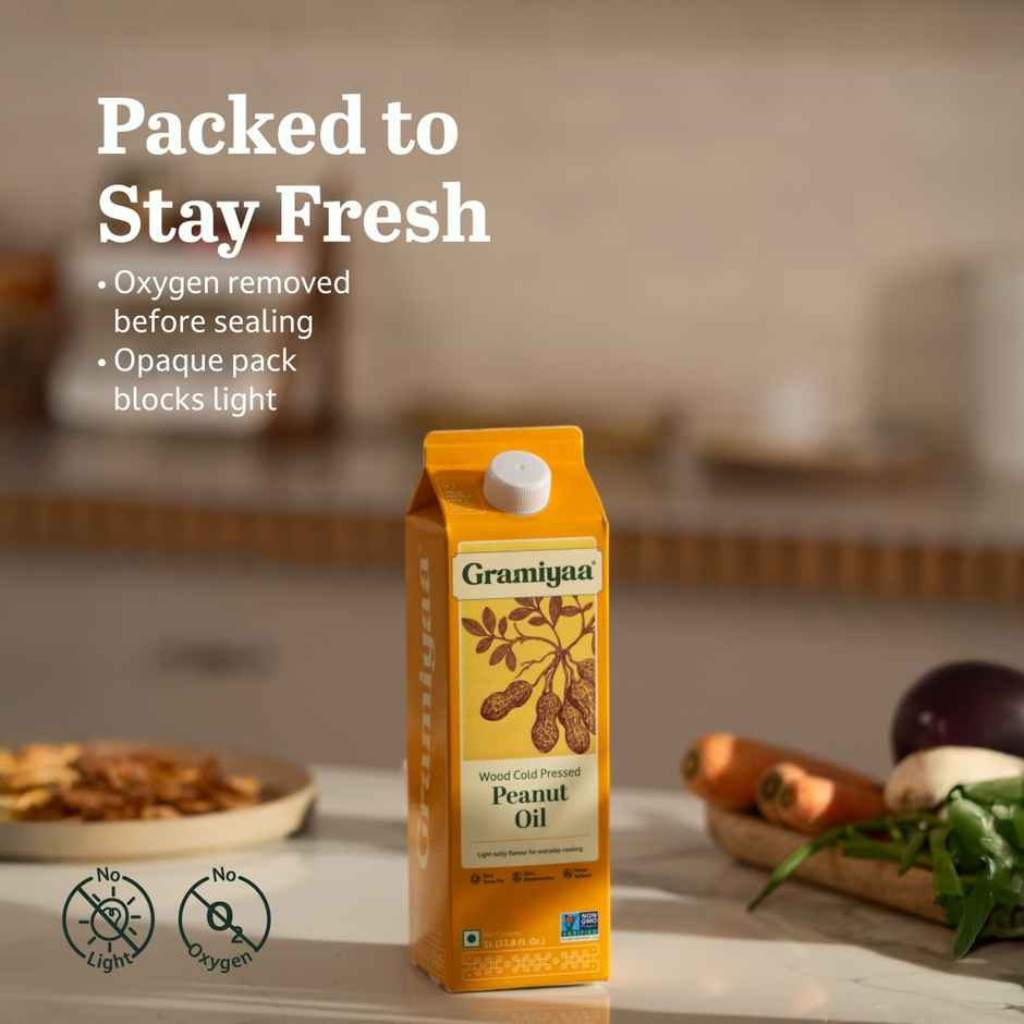 Gramiyaa Wood Cold Pressed Groundnut Oil (1l) & Gramiyaa Wood Cold Pressed Sesame Oil (500ml) Combo