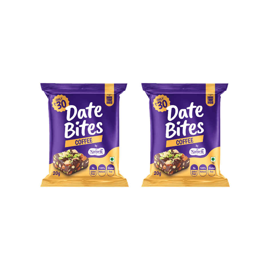 The Naturik Co Coffee Date Almond Bites | No Added Sugar | Healthy Snack for Energy