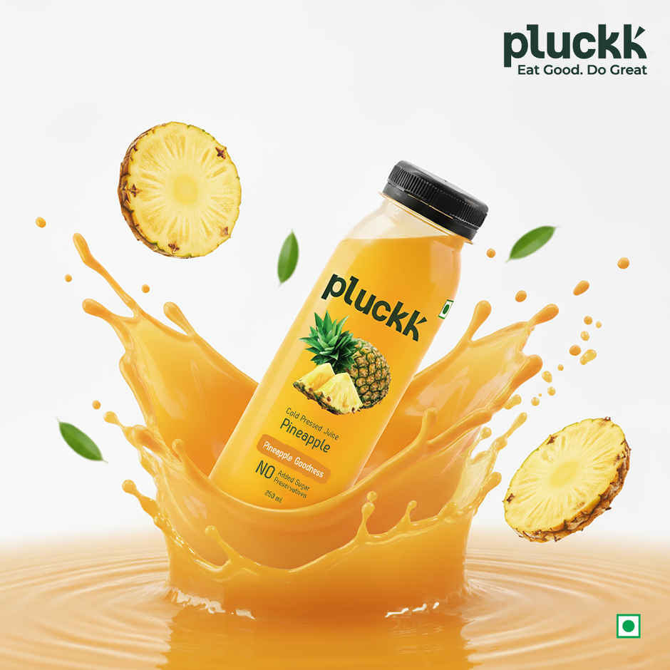 Pluckk Cold Pressed Extracted Pineapple Juice | No Preservatives | No Added Sugar