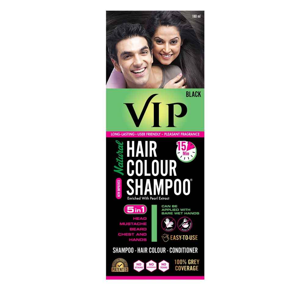 Vip Hair Colour Shampoo black Alternate To Hair Dye Salon Like Hair Color
