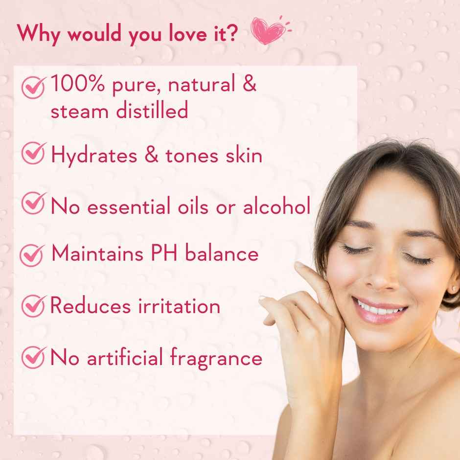 WishCare Pure & Natural Kannauj Rose Water For Skin Face & Hair - Rose Water Spray Face Toner