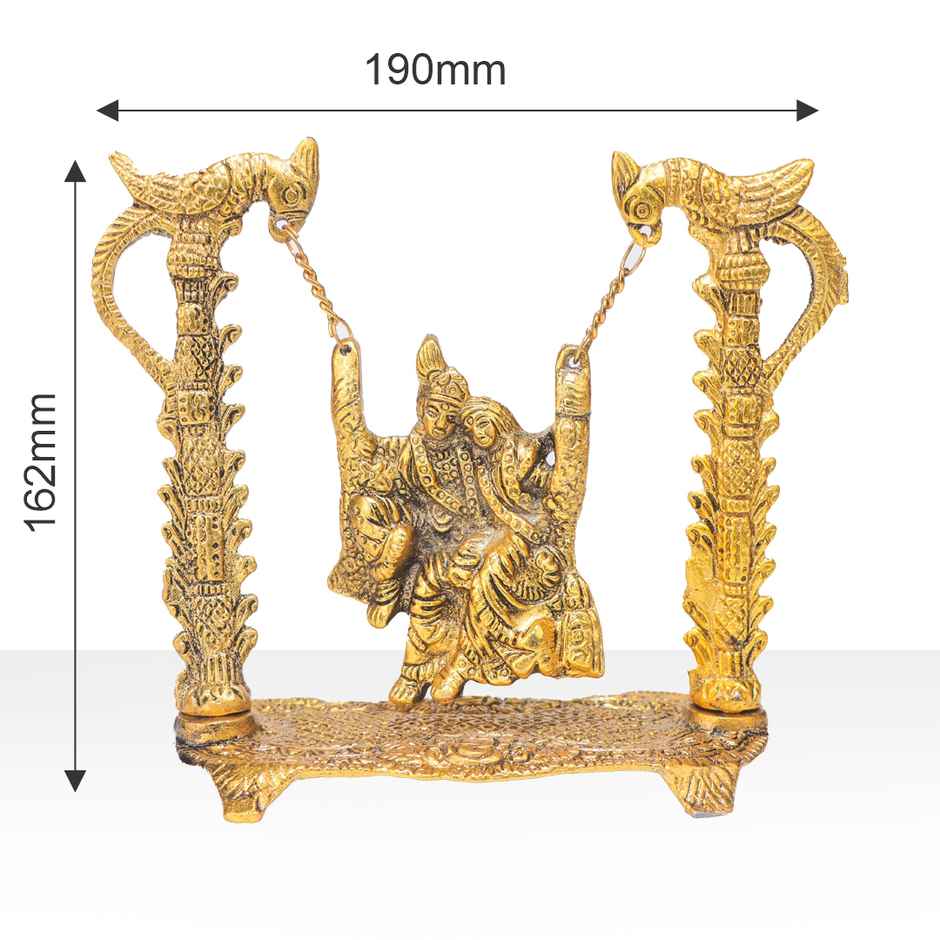 Jhula Radha Krishna in Gold Polish | Devnidhi