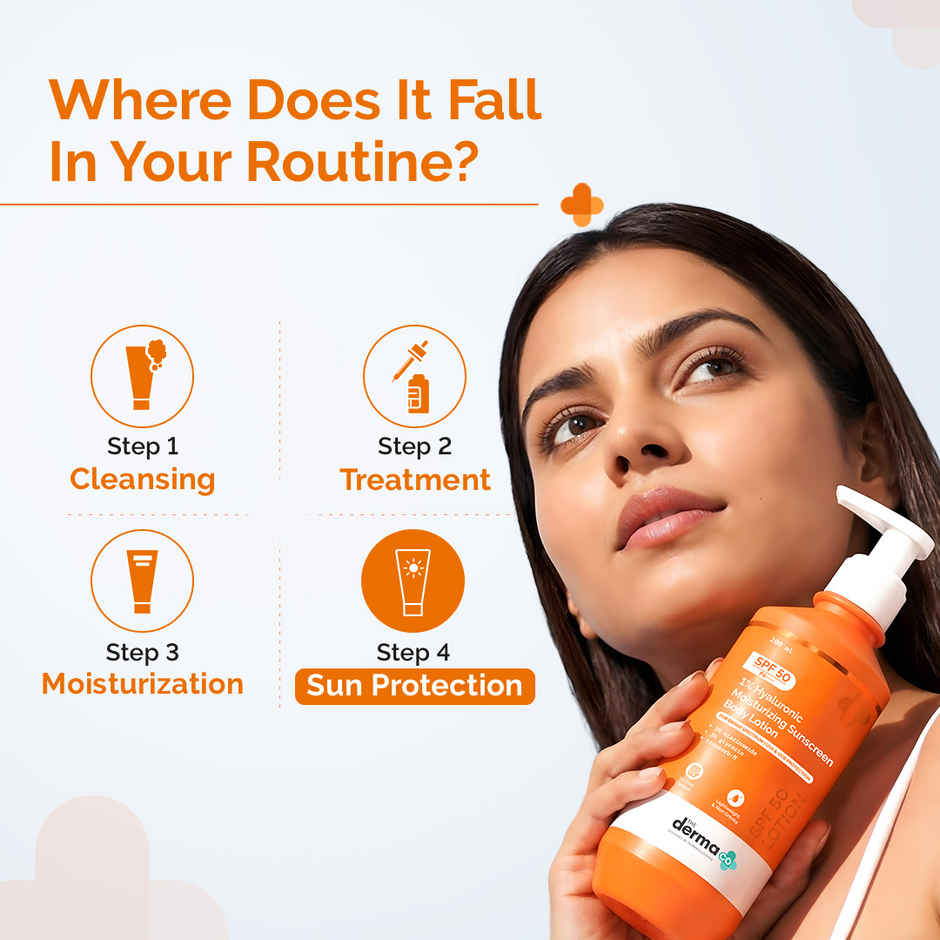 The Derma Co 1% Hyaluronic Moisturizing Sunscreen Body Lotion