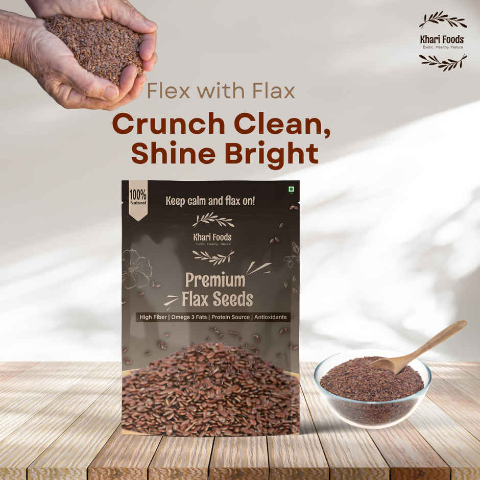 Khari Foods Premium Flax Seeds | Seeds for Eating | Source of Iron & Fibre