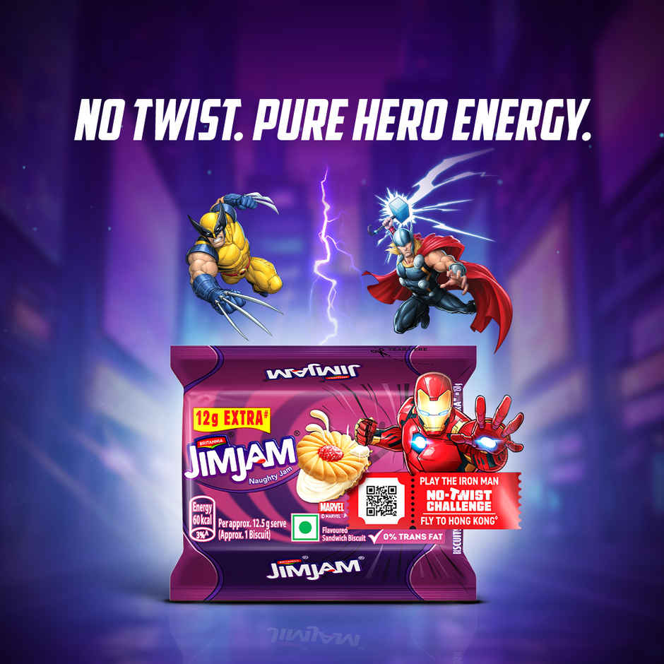 Britannia Treat Jim Jam Naughty Jam creme Biscuits | Trans Fat-free