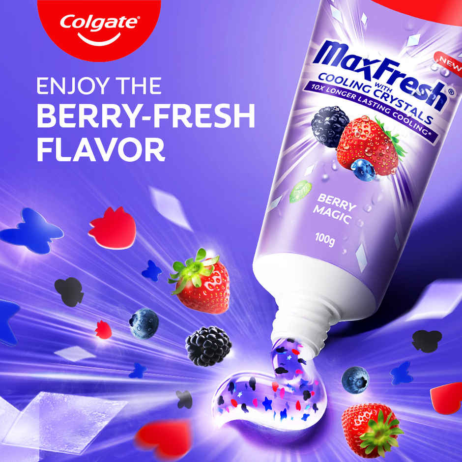 Colgate MaxFresh Berry Magic Fluoride Toothpaste | Berry Flavoured Gel
