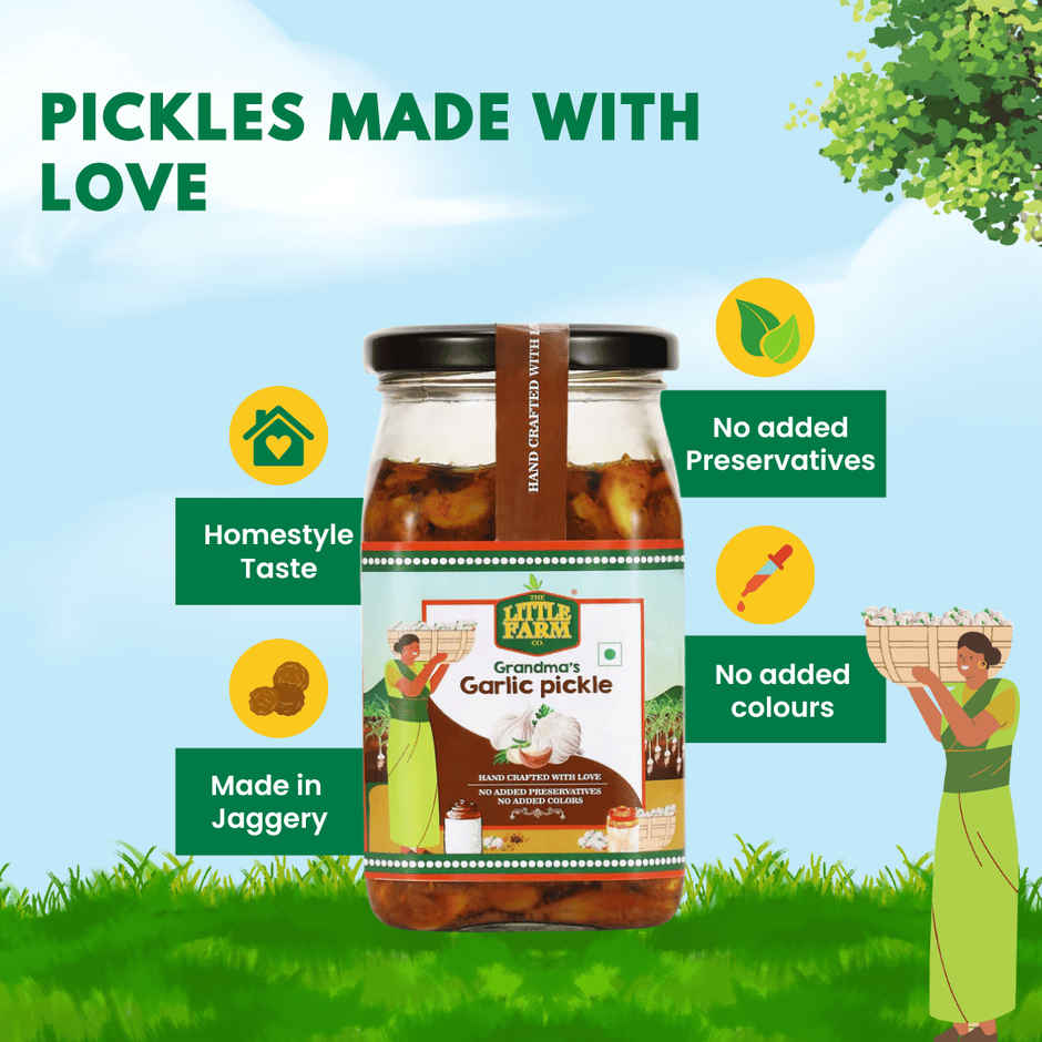 The Little Farm Co. Garlic Pickle | Achaar | Made with jaggery