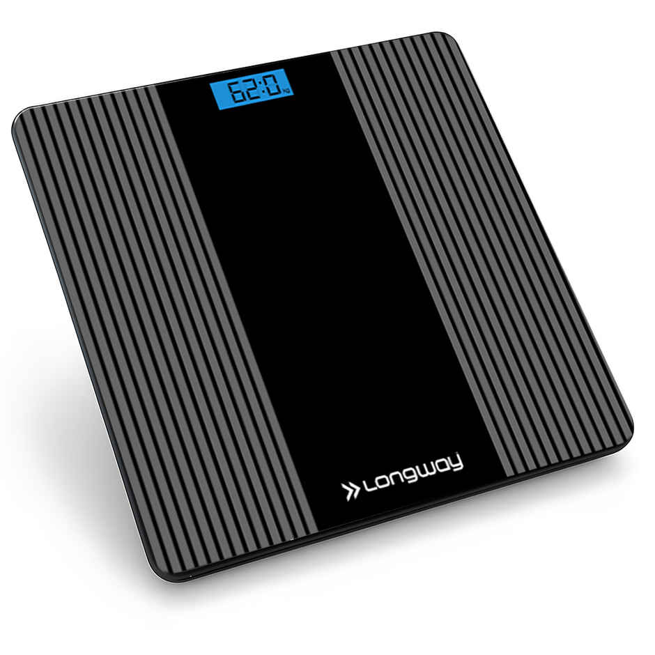 Longway Weight Machine for Home | Digital Bathroom Scale for Human Body Weight , Black, Strive