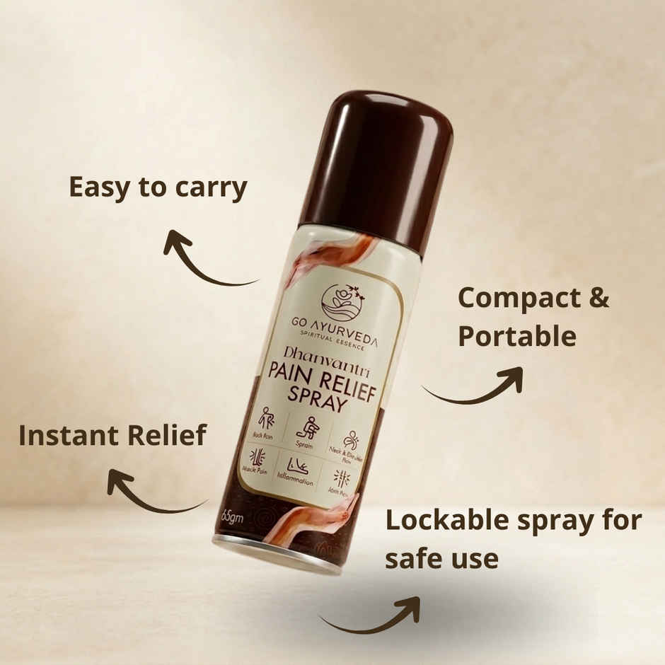 Go Ayurveda Dhanvantri Pain Relief Spray For Joint, Muscle & Back Pain|With Clove & Cinnamon