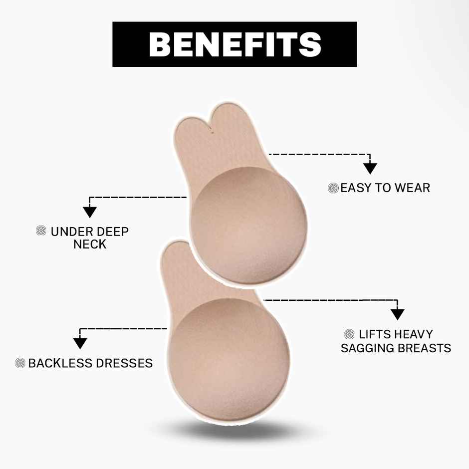 House Of Beauty Reusable Rabbit Breast Lift Ups For Coverage(Body Tape) & Lift For D Cups Xl Large