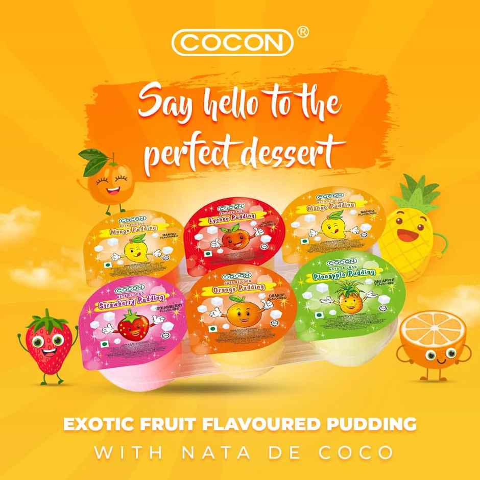 Cocon Pudding 6 Cups Assorted With Nata De Coco
