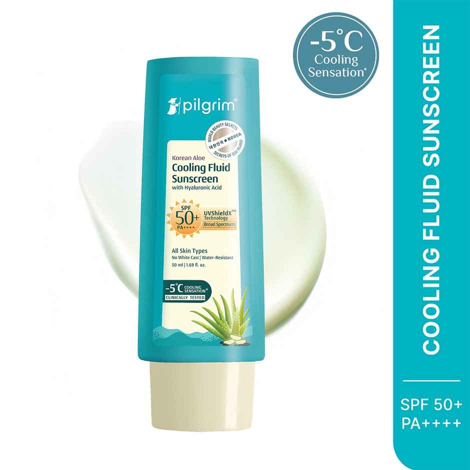 Pilgrim Korean Aloe Cooling Fluid Sunscreen SPF 50+ PA++++ with Hyaluronic Acid