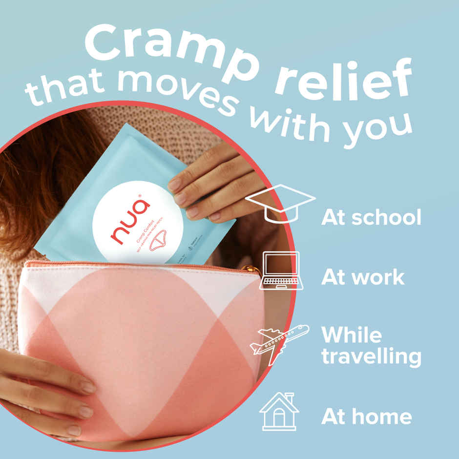 Nua Multi-Size Sanitary Pads With Disposal Cover |  3Xl+, 5Xl, 4L (12pc) & Nua Cramp Comfort Heat Patches For Period Pain (3pc) Combo
