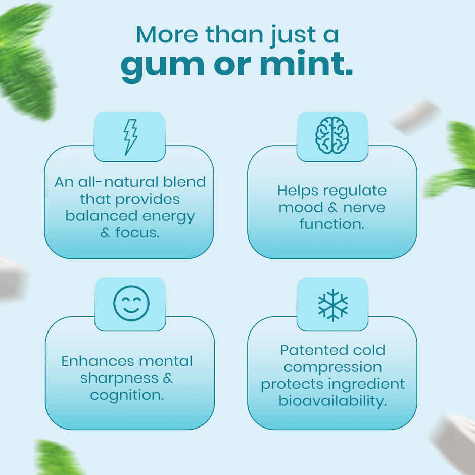 Neuro Energy and Focus Gums Blister Peppermint