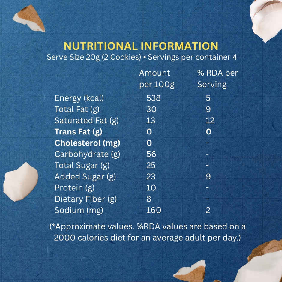 The Baker's Dozen Zero Maida Coconut Oats Cookies | Premium Oats Biscuit cookies | Coconut Biscuit