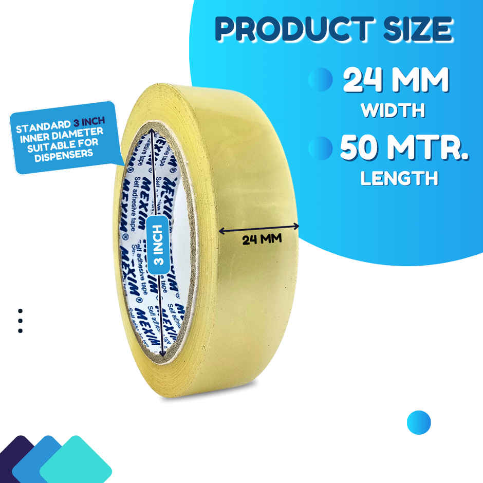 ABK Clear Bopp Packaging Tapes 24 mm x 50 Meters - Pack of 4