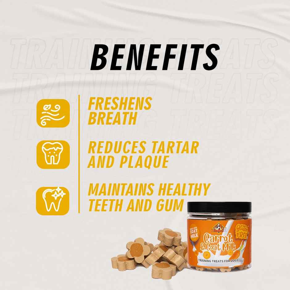 Nootie Gluten Free Training Treats For Dogs | Treats For All Life Stages Carrot & Goat Milk Flavour