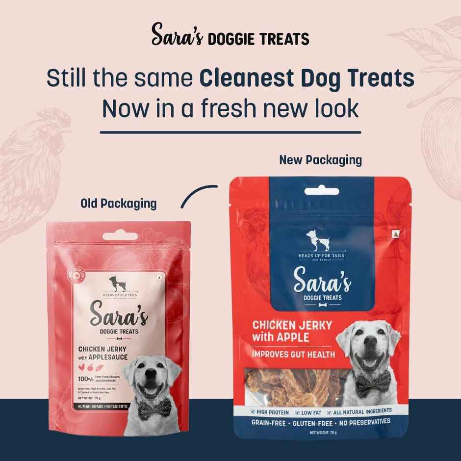 HUFT Sara's Chicken Jerky Treat With Apple Sauce Packet Combo