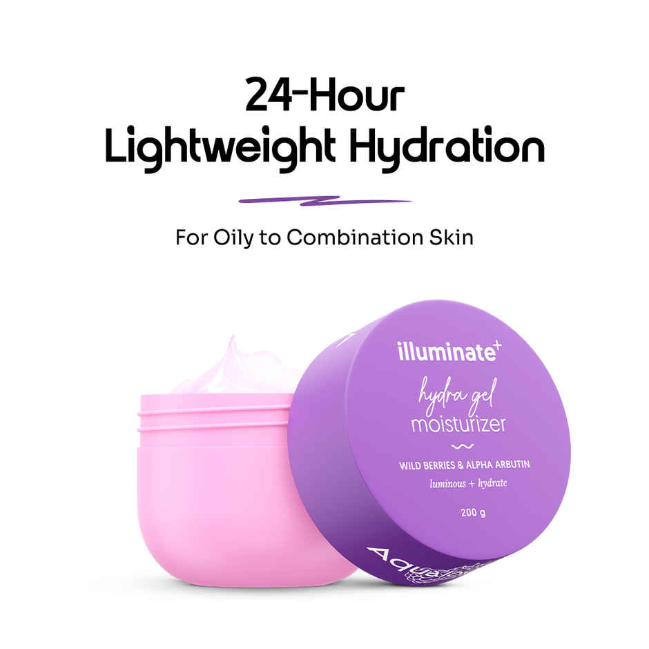 Aqualogica Illuminate + Hydra Gel Moisturizer With Alpha Arbutin For 24 Hour Intense Hydration