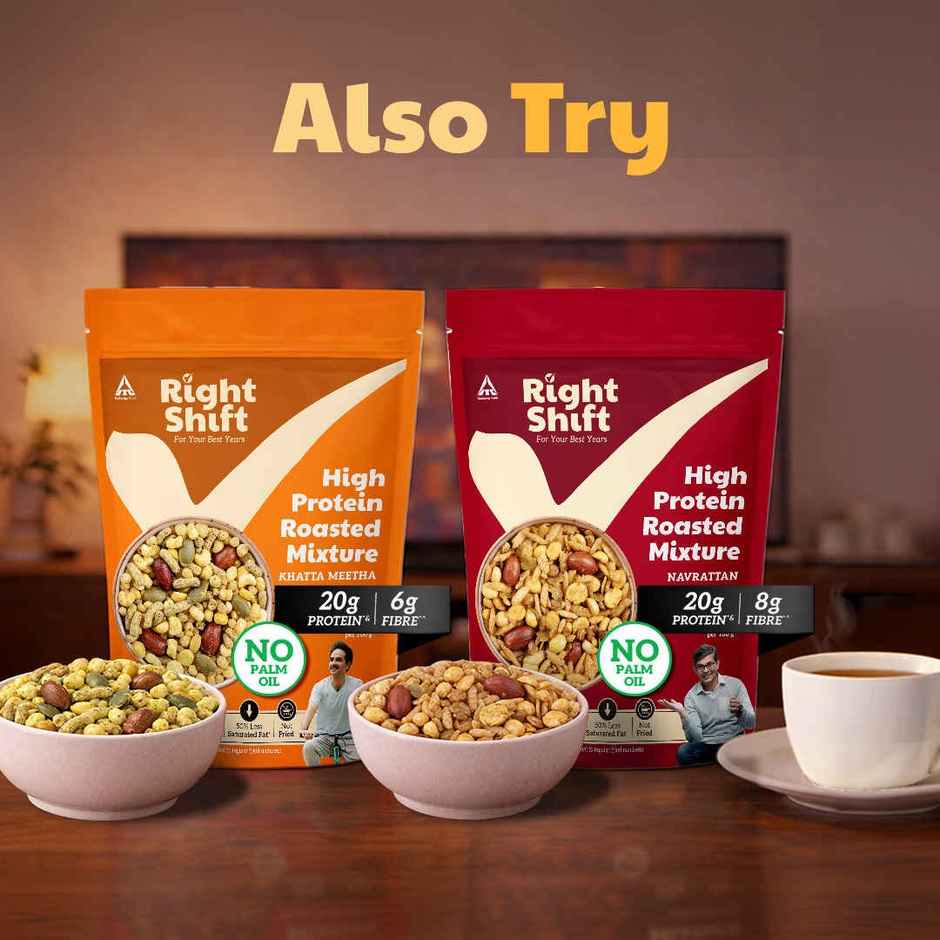 Right Shift High Protein Roasted Mixture | Navrattan Namkeen | No Palm Oil | 20g Protein | Not Fried | Healthy Snack 