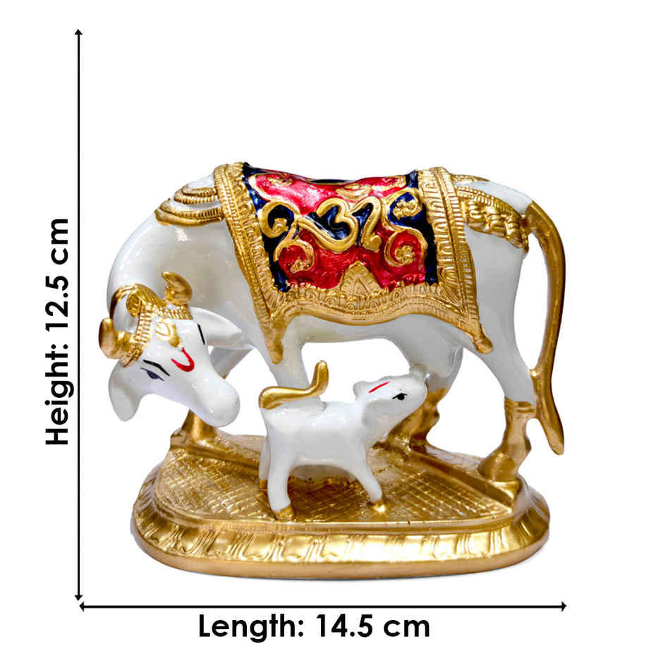 Kamdhenu Cow with Calf Idol | Satvik
