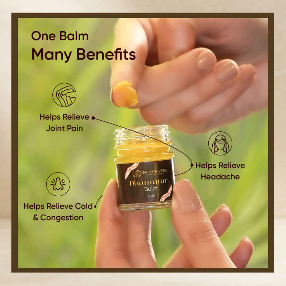 Go Ayurveda Dhanvantri Pain Balm For Headache, Joint, Muscle & Body Pain | With Clove & Cinnamon