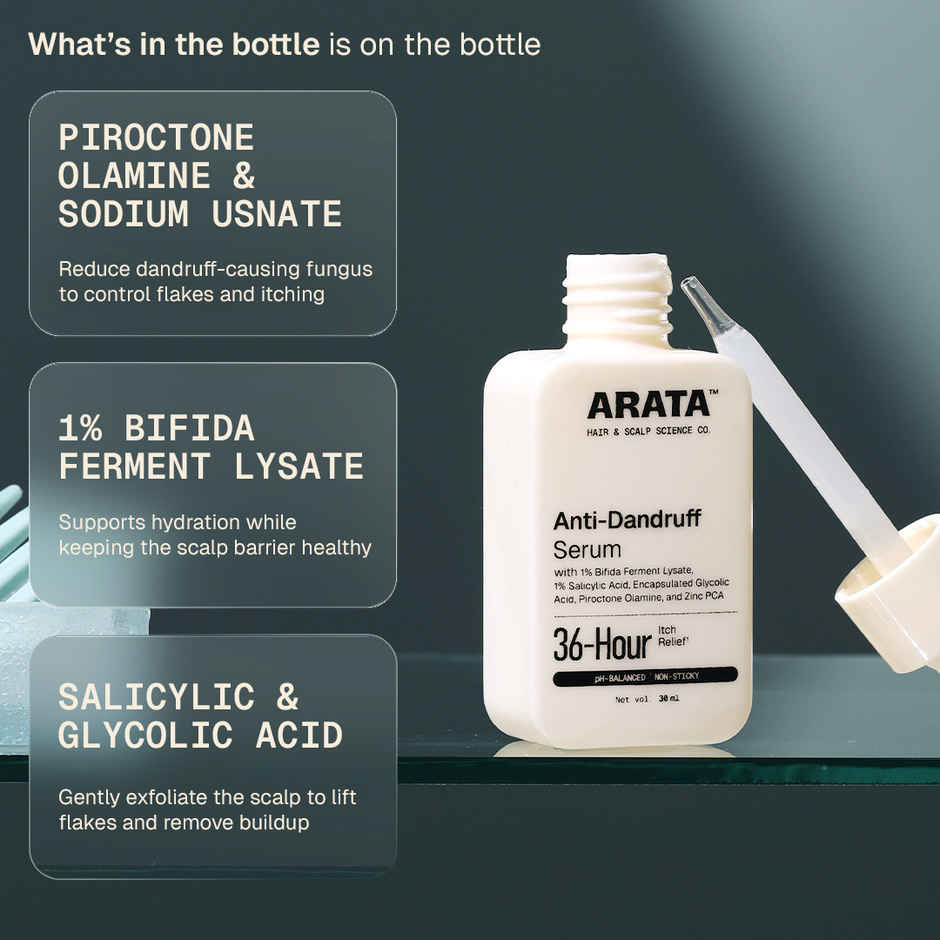 Arata Anti-Dandruff Serum | Controls Dandruff & Itch | Leave-on Serum
