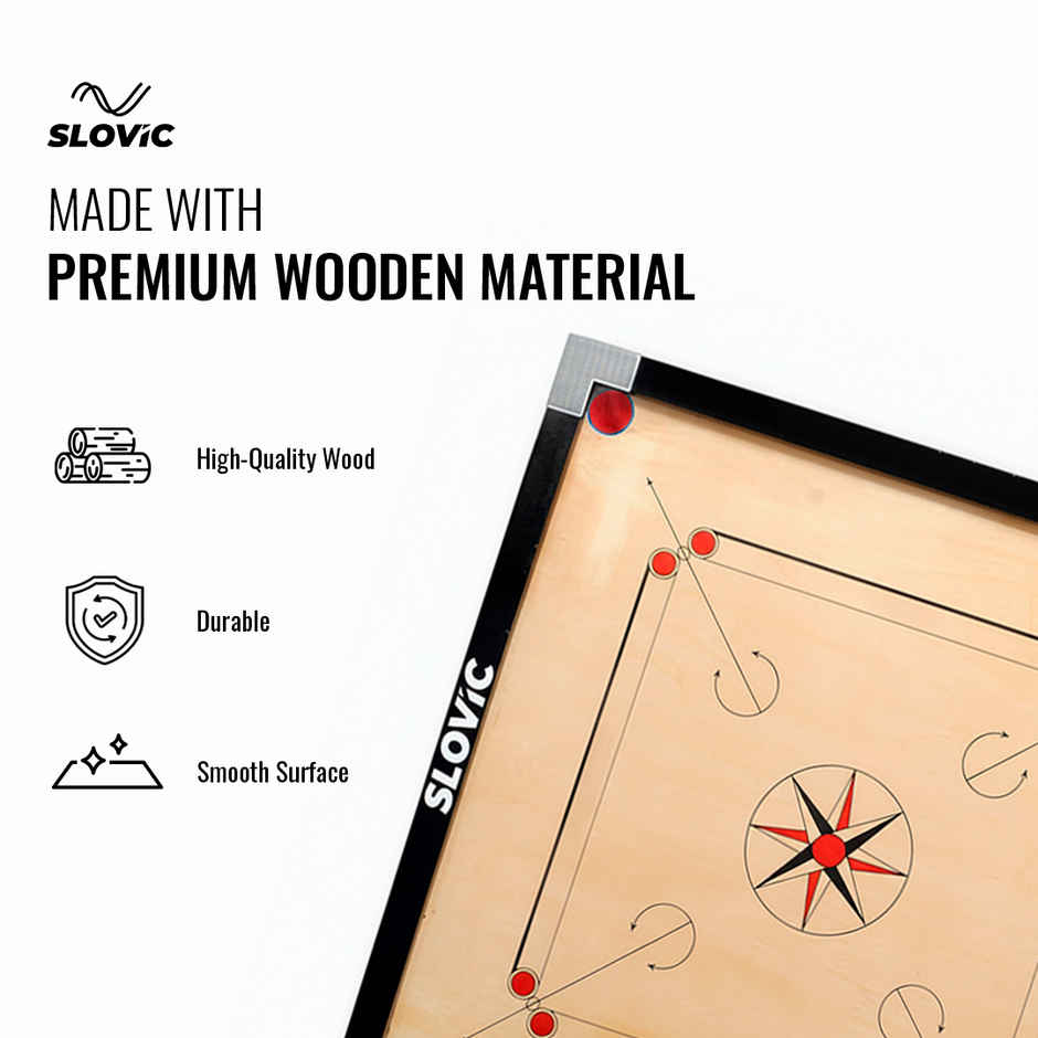 Slovic 26 inches Carrom Board, comes with Coins & Striker