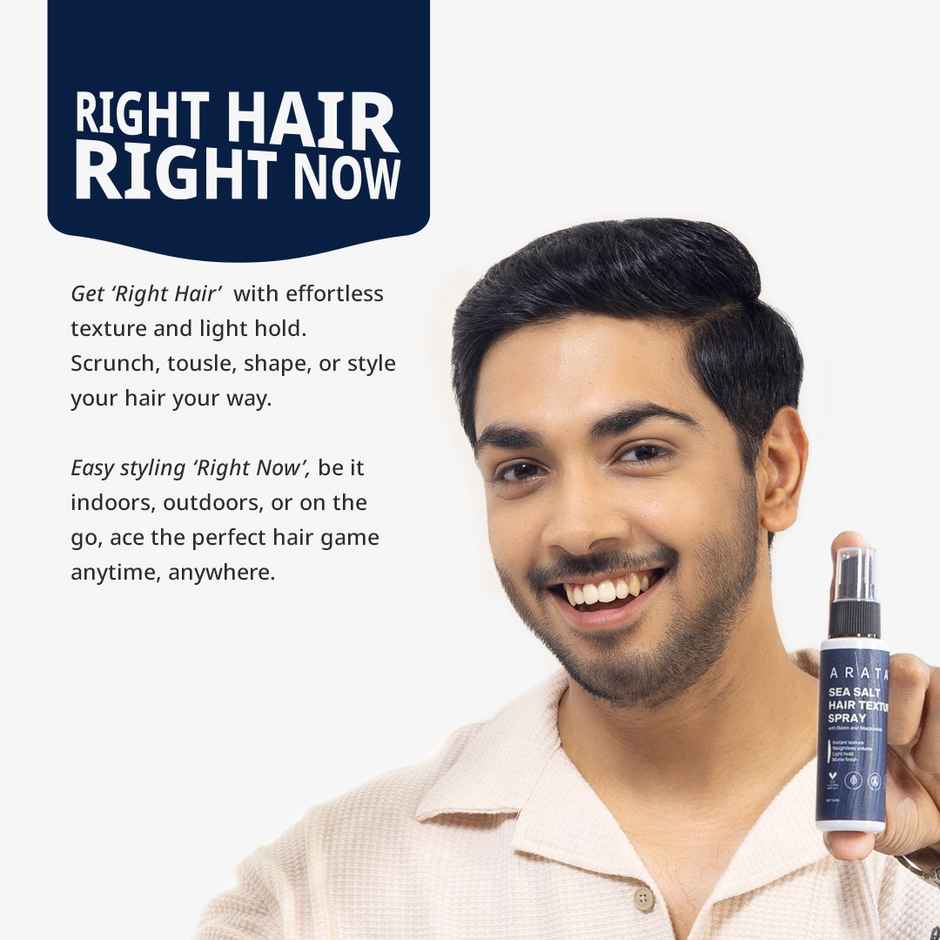 Arata Texturising Styling Spray with Dead Sea Salt for 24 Hr Soft Hold