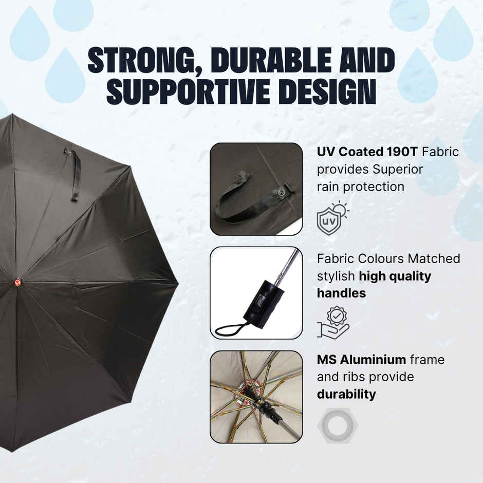 Citizen 21 Black Silver Umbrella | 2 Folds Combo