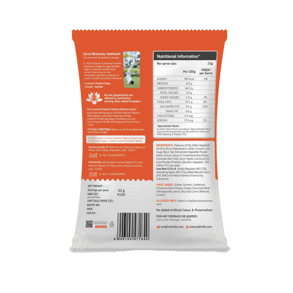 Sattviko Probiotic Peri Peri Roasted Makhana