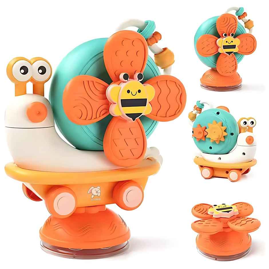 Storio 5-in-1 Baby Suction Spinner Toy | Sensory Learning Toy Set | Assorted