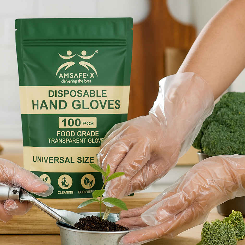 AM SAFE-X Transparent Disposable Gloves Food Grade