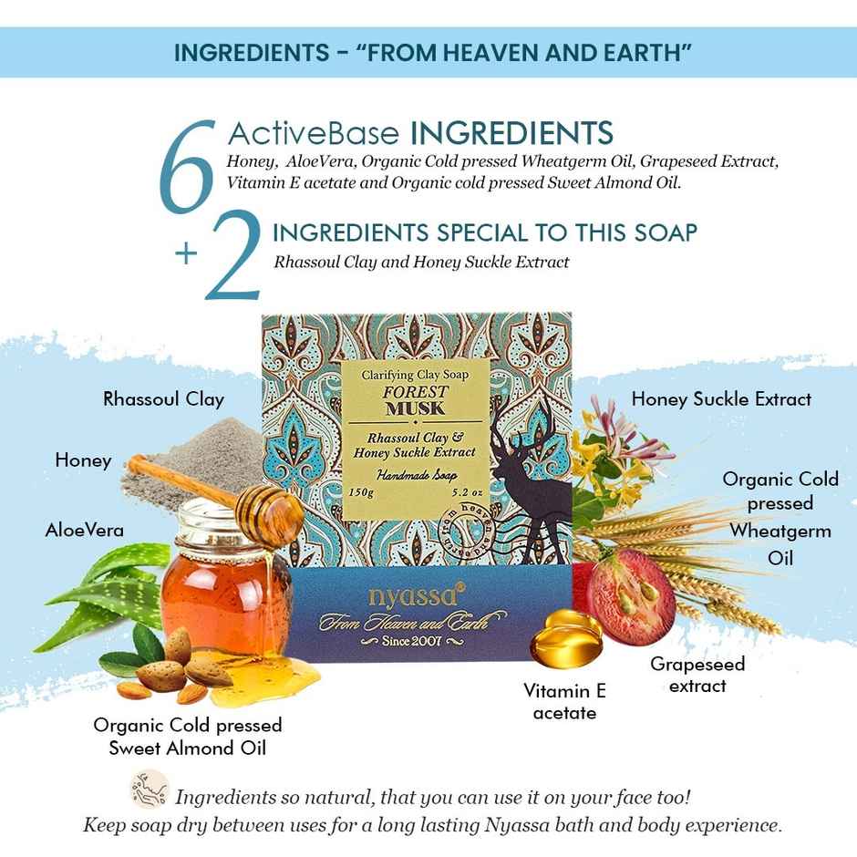 Nyassa Clarifying Clay Soap- Forest Musk Handmade Soap
