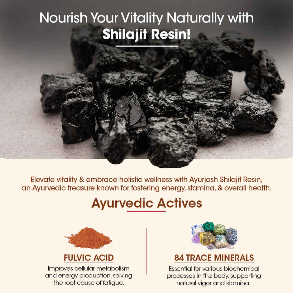 The Ayurveda Co. Absolutely Pure & Natural Shilajit/Shalajeet For Immunity Metabolism & Stamina