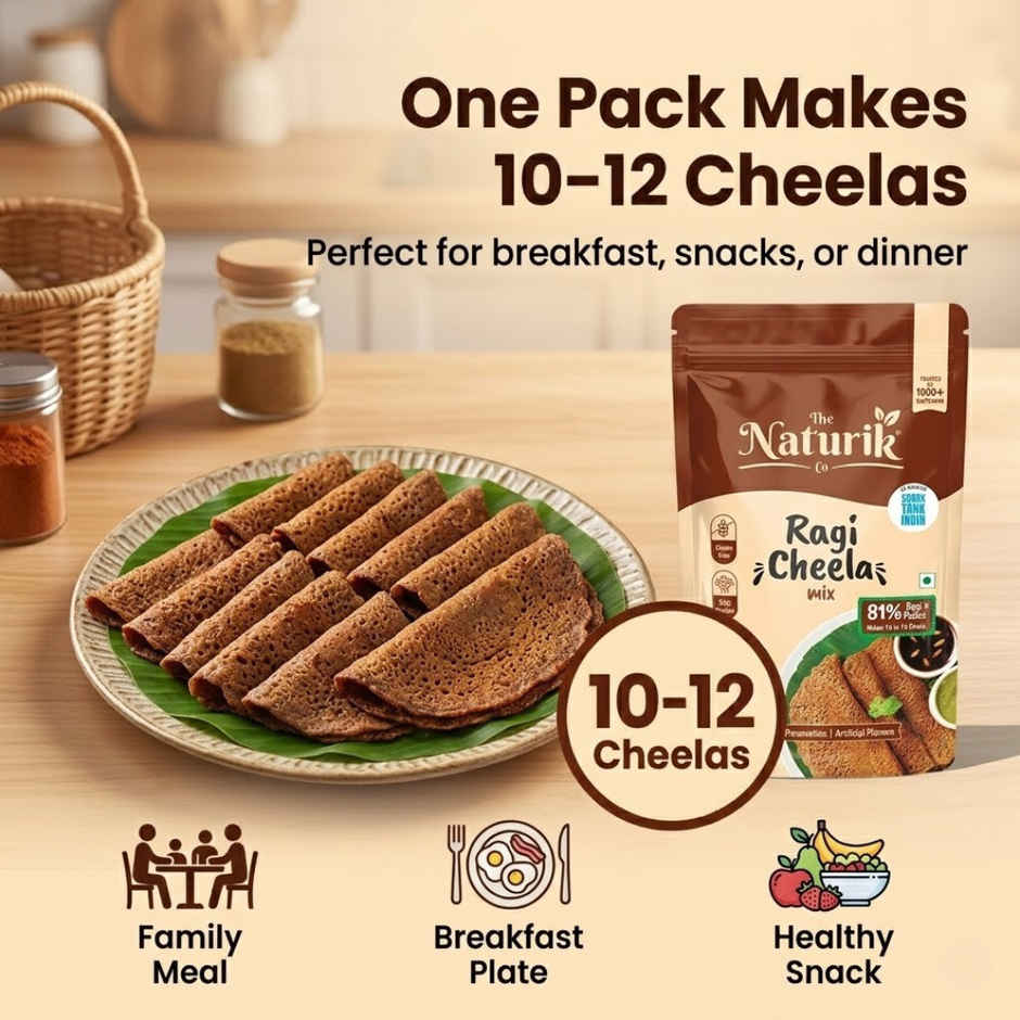 The Naturik Co Ragi High Protein Chilla Mix | Calcium Rich | Healthy Diet Breakfast