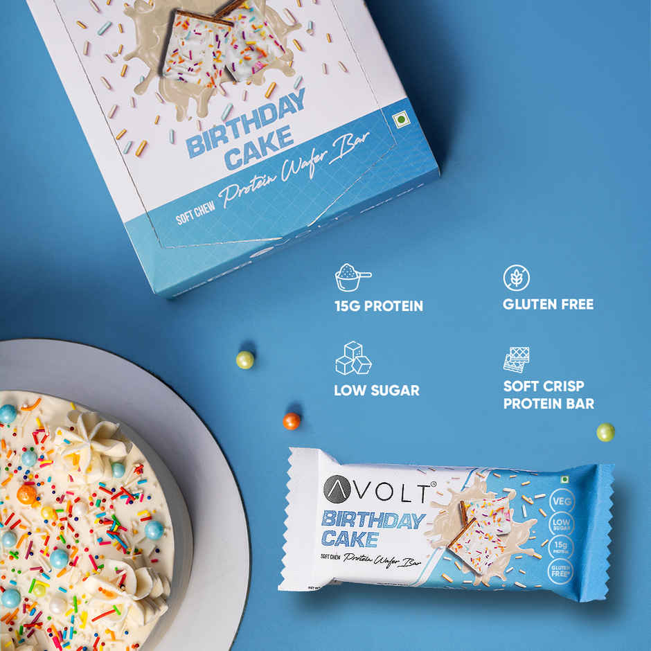 Avolt Birthday Cake 15g Protein Wafer Bar
