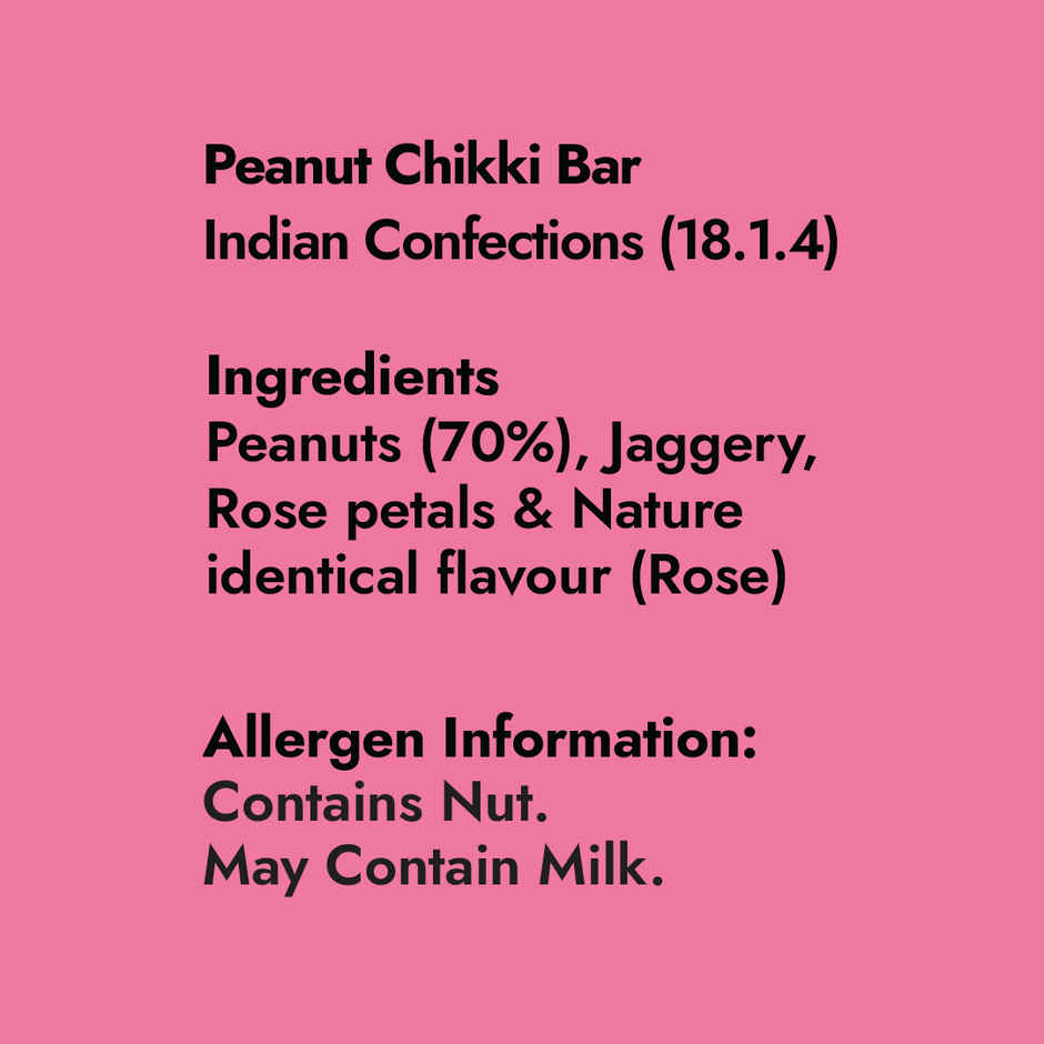Sweet Karam Coffee Rose Peanut Chikki Bar | No White Sugar