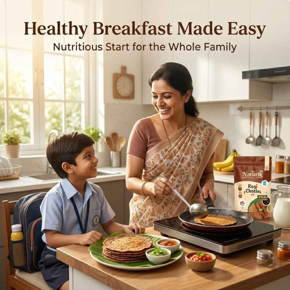 The Naturik Co Ragi High Protein Chilla Mix | Calcium Rich | Healthy Diet Breakfast