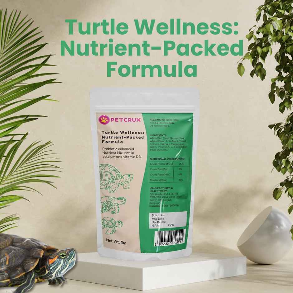Petcrux Premium Pellet Turtle Food For All Life Stages Contains Fish