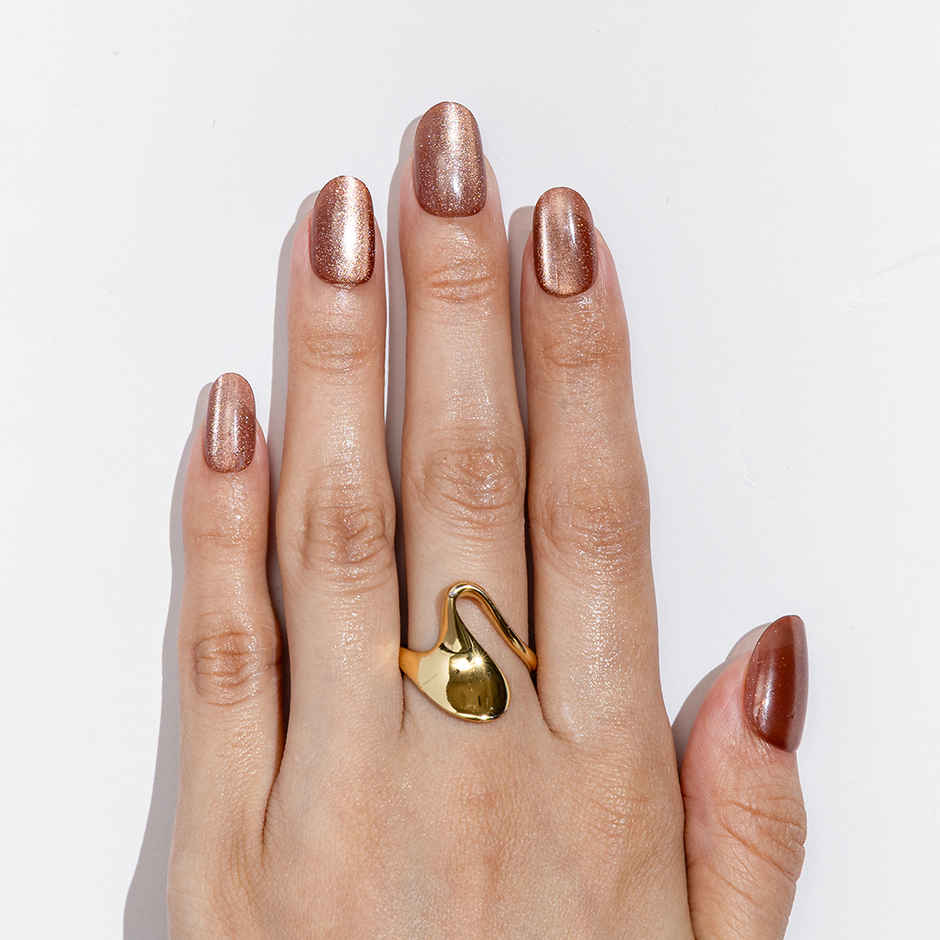 Gush Beauty Nailed It | Reusable Luxury Press On Nails With Application Kit - Flirt Alert Cat Eye